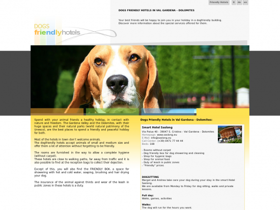 Dogs friendly Smart Hotel Saslong - approvato AIC Dogs friendly Smart Hotel Saslong - approvato AIC